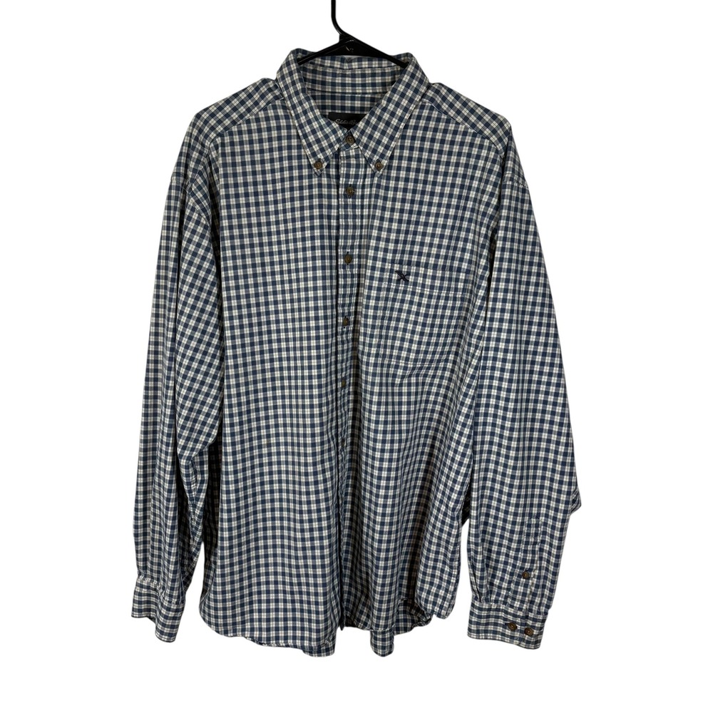 Eddie Bauer XL Button Down Shirt Long‎ Sleeve Plaid Checkered Mens